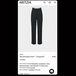 Effortless Tall Classic Black Trousers by Aritzia